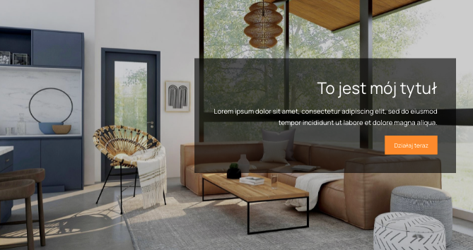 Nagłówek na stronie z prawej strony, po środku.